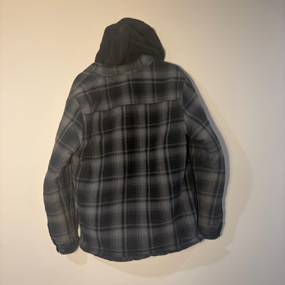 Men's Gray Plaid Hooded Jacket - Picture 5 of 5